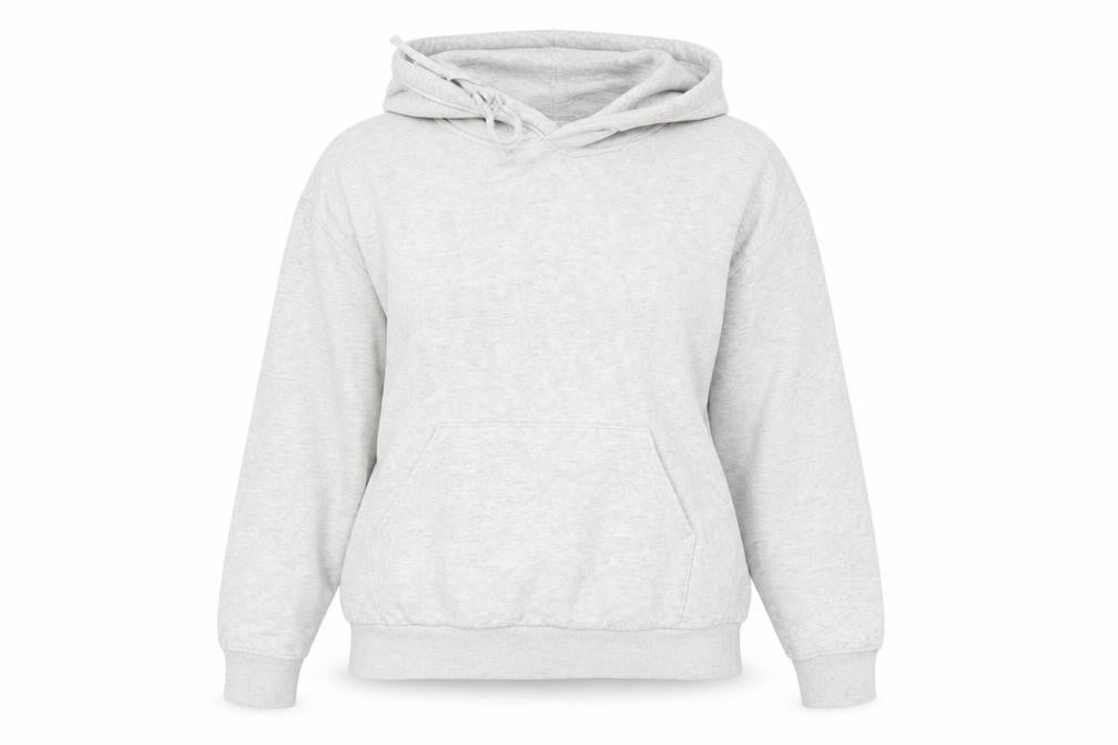 Weekday Women Grey Small Pullover Hoodie Cotton Blend Casual