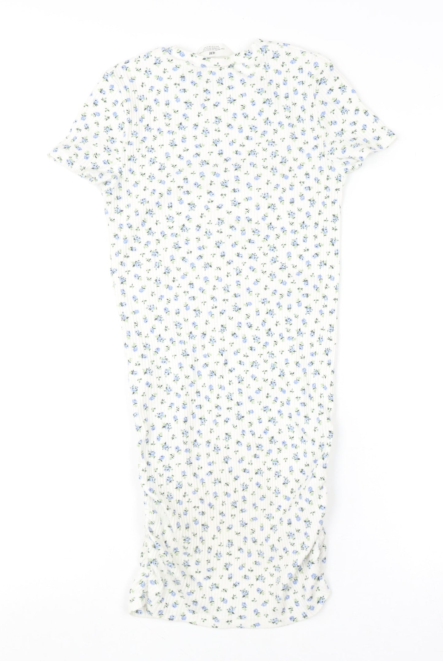 H&M Teens White Floral Bodycon Midi Dress Size 12-14