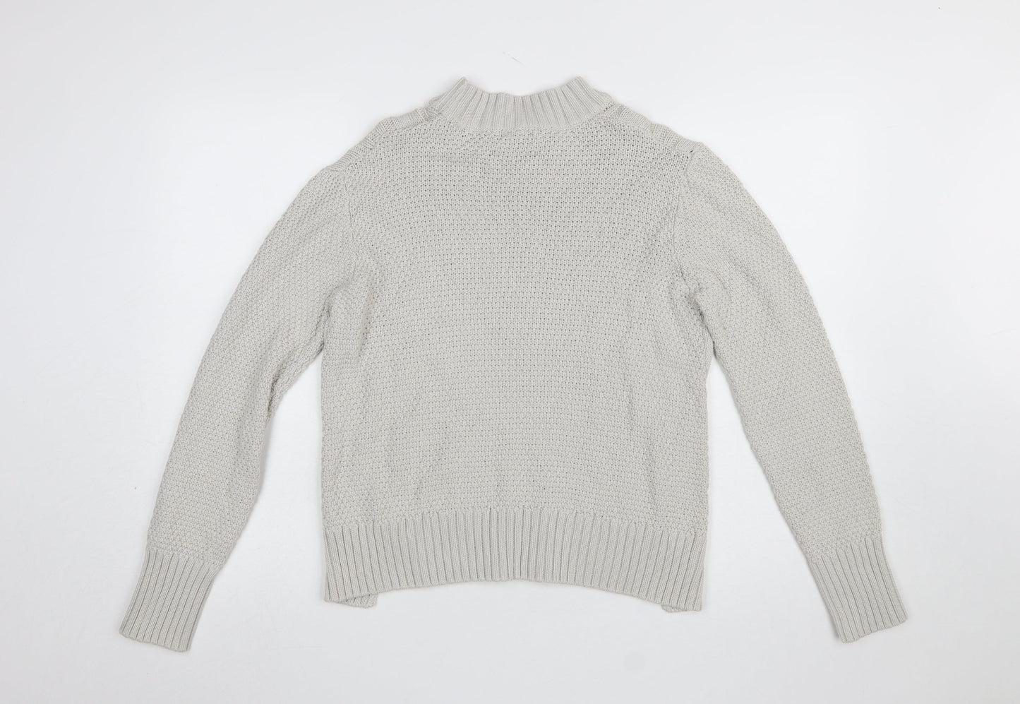 Therapy Women Ivory Cable Knit Mock Neck Cotton Jumper M