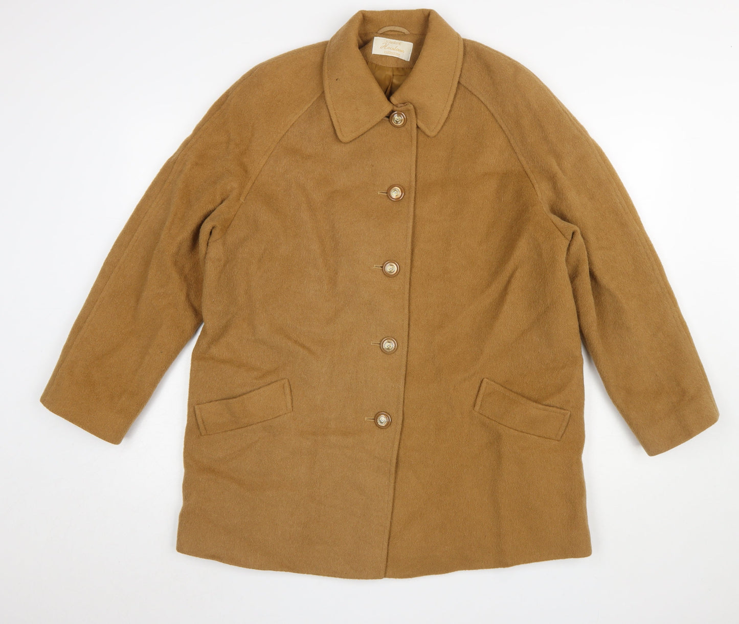 Eastex Women's Beige Wool Alpaca Overcoat Size 16 Classic Lined