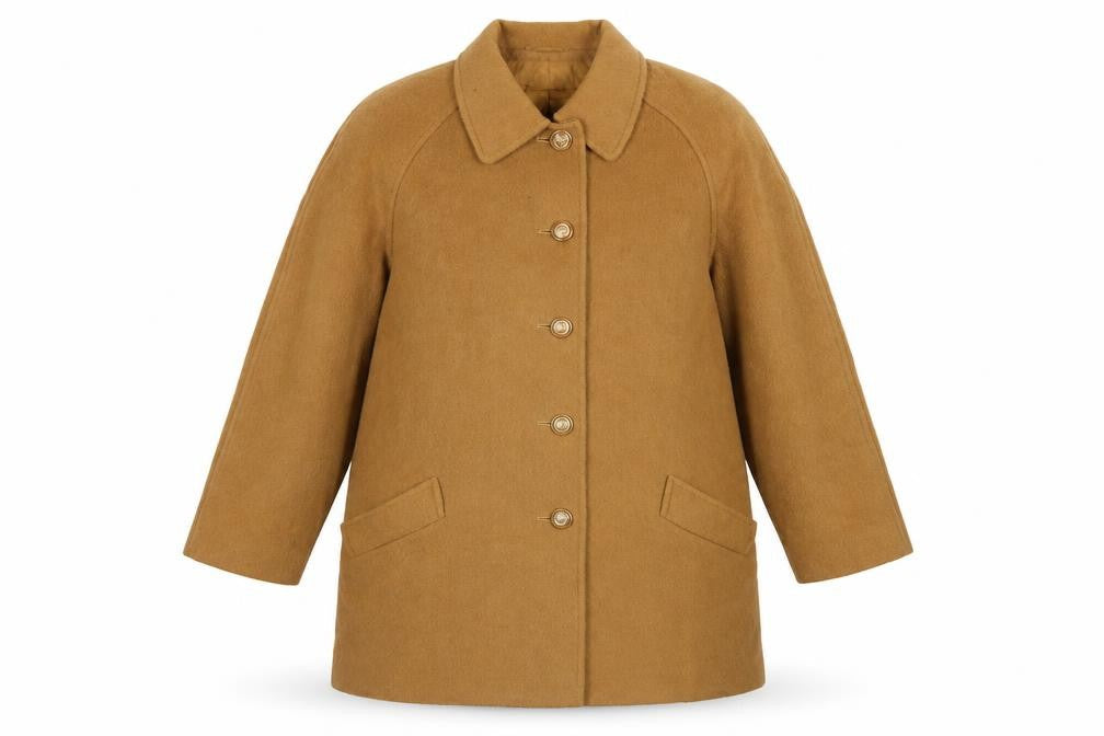 Eastex Women's Beige Wool Alpaca Overcoat Size 16 Classic Lined
