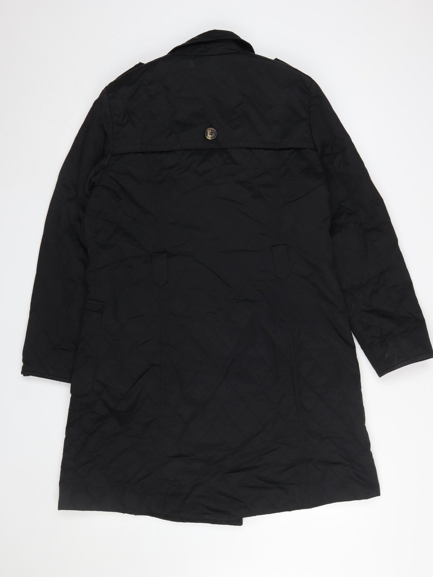 Marks and Spencer Women's Black Quilted Coat Size 16 Long