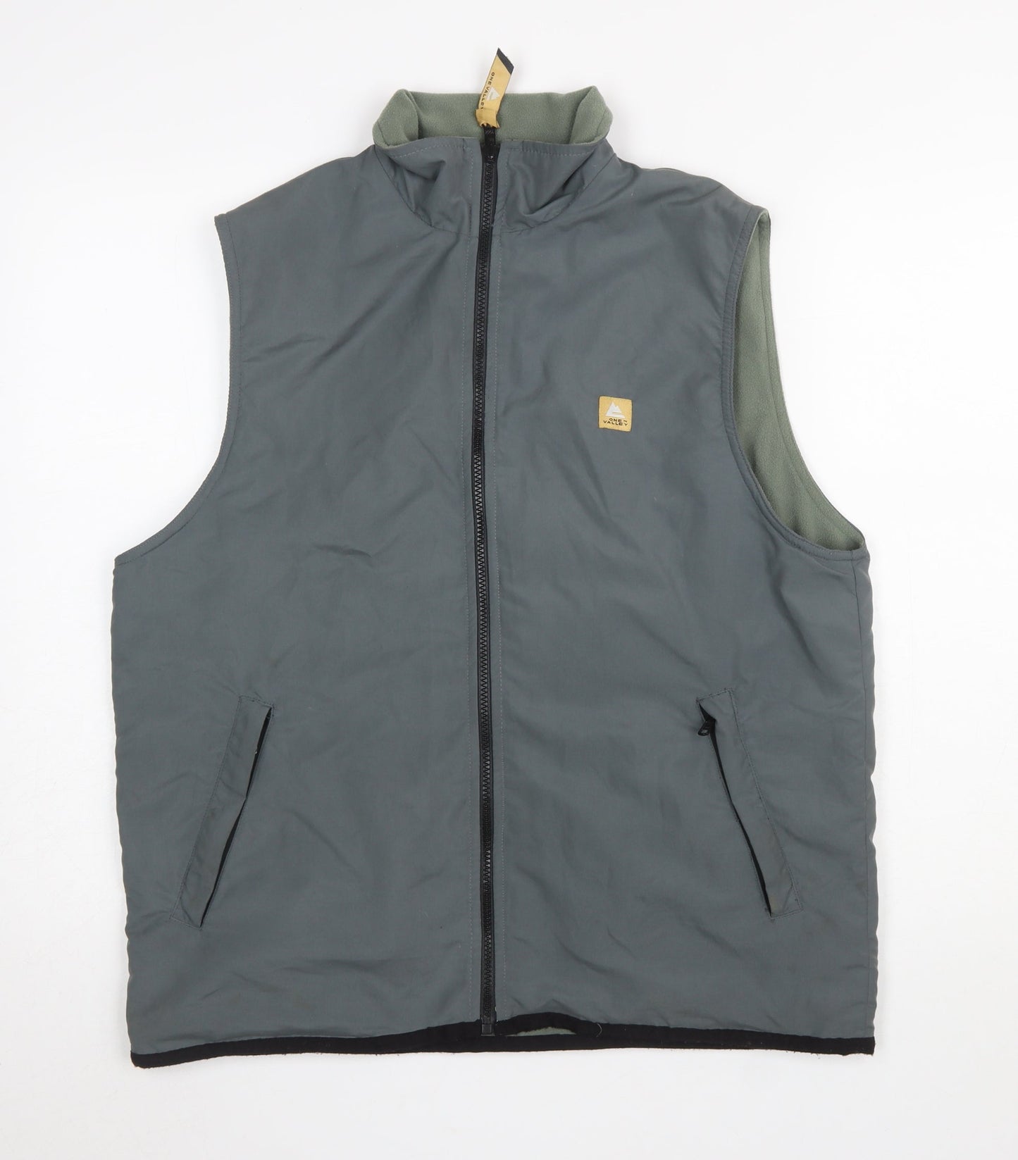 One Valley Men’s Grey Full Zip Padded Bodywarmer Waistcoat S