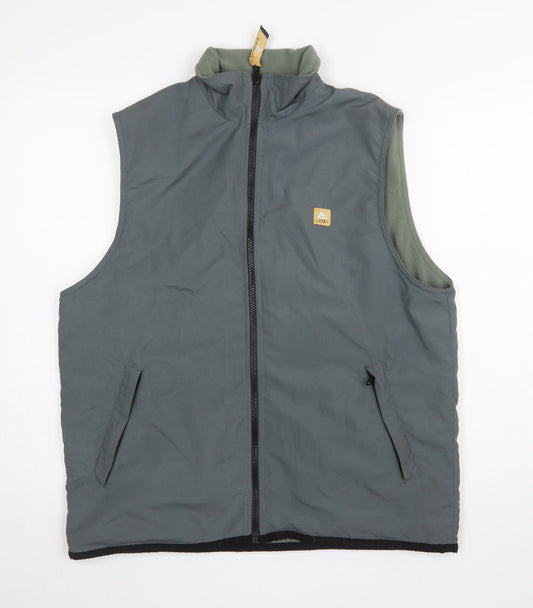 One Valley Men’s Grey Full Zip Padded Bodywarmer Waistcoat S