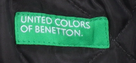 United Colors of Benetton Boys Brown Plaid Wool Blend Coat 3-4 Years
