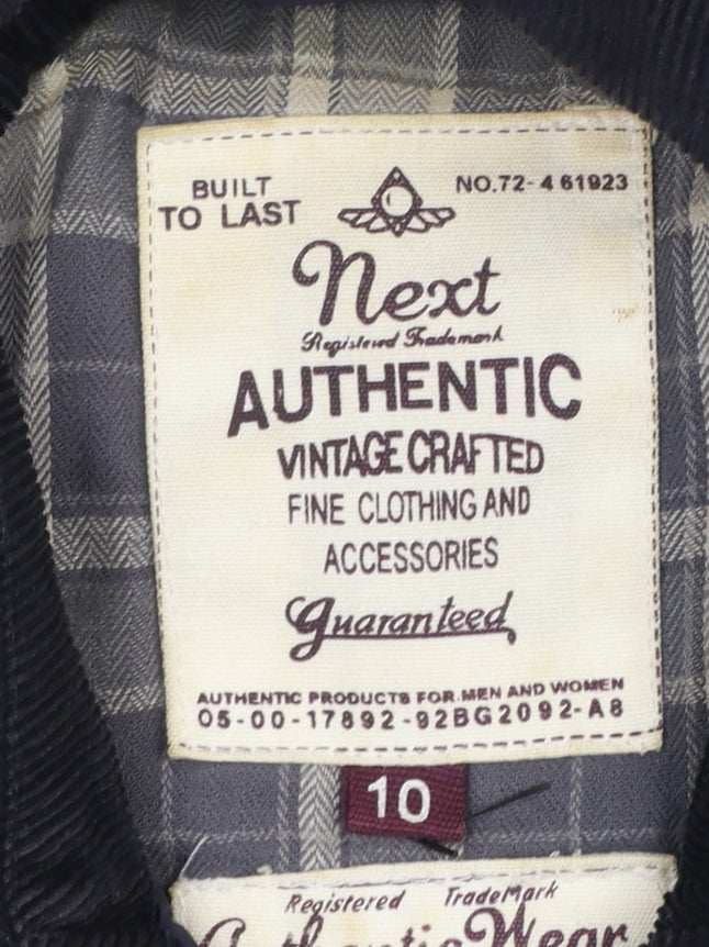 Next Women's Blue Quilted Belted Jacket Size 10 Mid-Length Classic Style