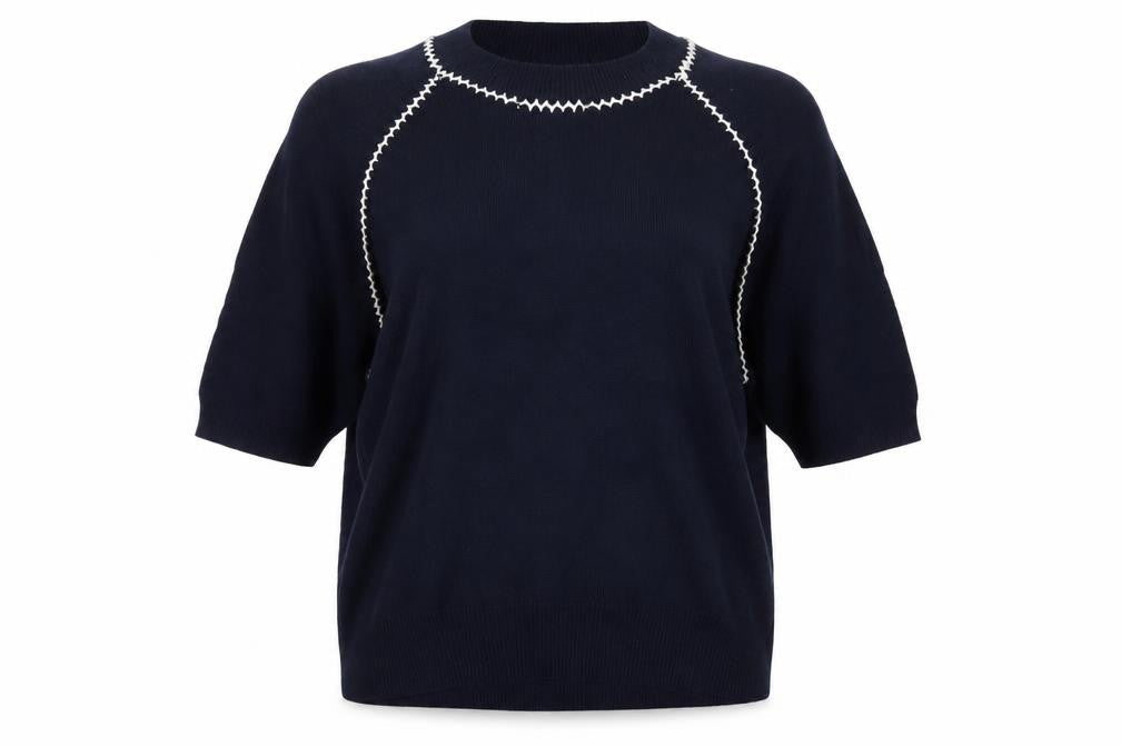 Phase Eight Women's Blue 3/4 Sleeve Crew Neck Pullover Jumper Size L