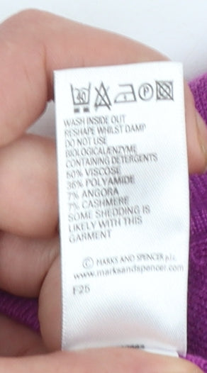 Marks and Spencer Women’s Purple Wrap Knit Jumper Size 12