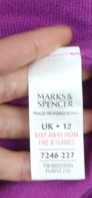Marks and Spencer Women’s Purple Wrap Knit Jumper Size 12