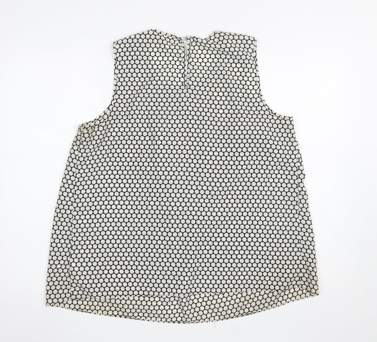 Michael Kors Women's Black Polka Dot Sleeveless Blouse Size L