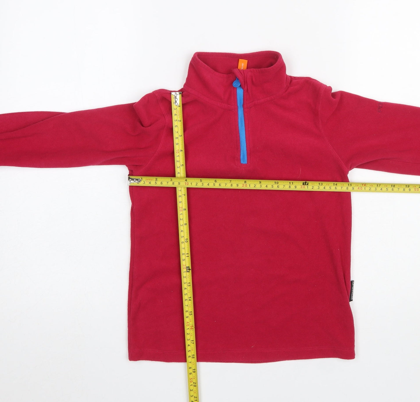Portwest Girls Red Fleece 1/4 Zip Pullover Sweatshirt 9-10 Years