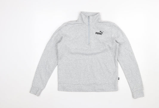 Puma Womens Grey 1/2 Zip Sweatshirt XS Classic Athletic Style