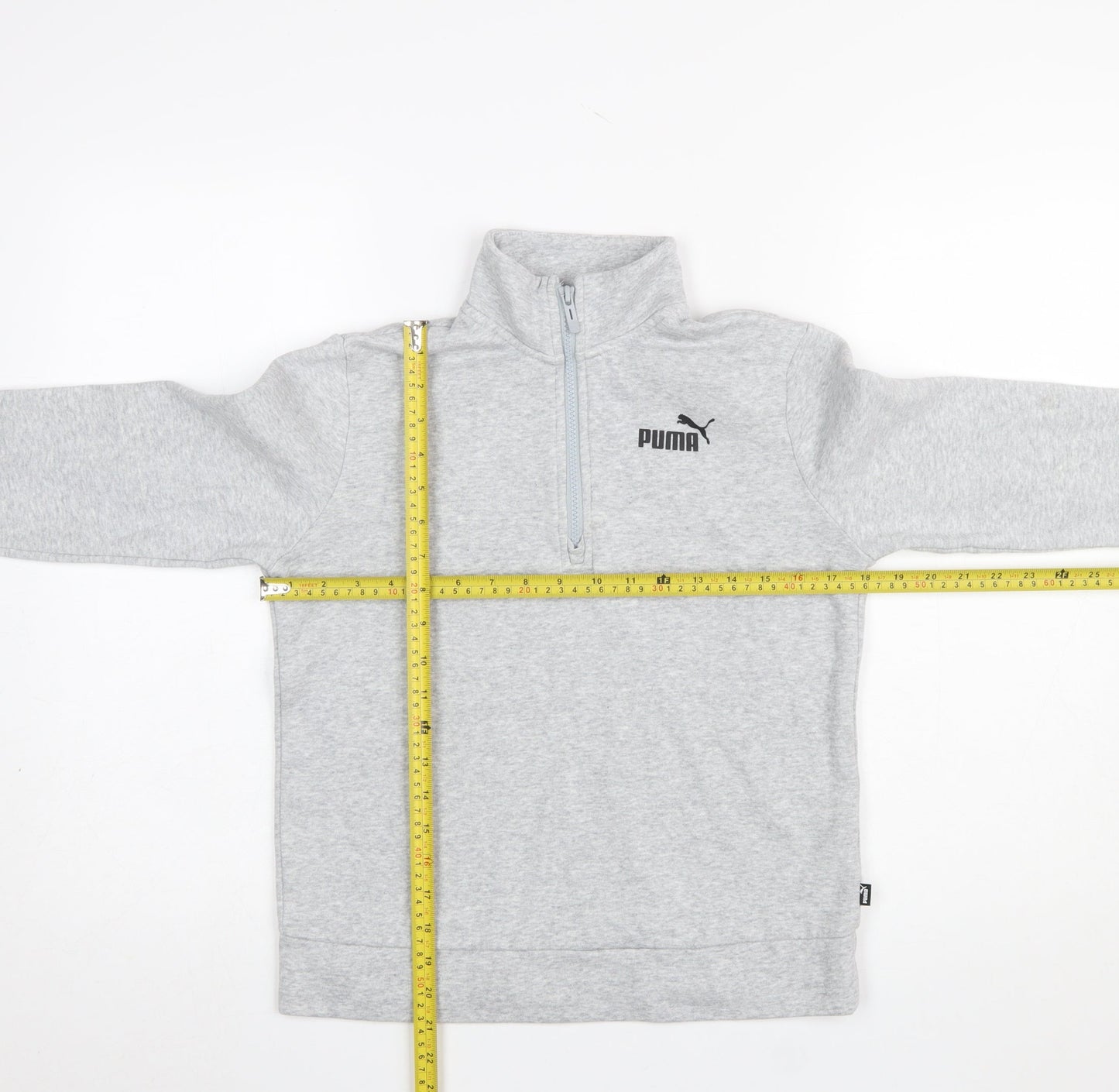 Puma Womens Grey 1/2 Zip Sweatshirt XS Classic Athletic Style