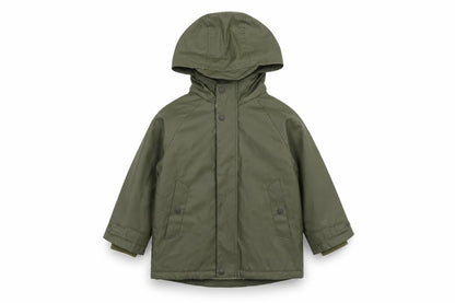 Zara Boys Green Hooded Waterproof Rain Coat 2-3 Years Padded Lined Jacket