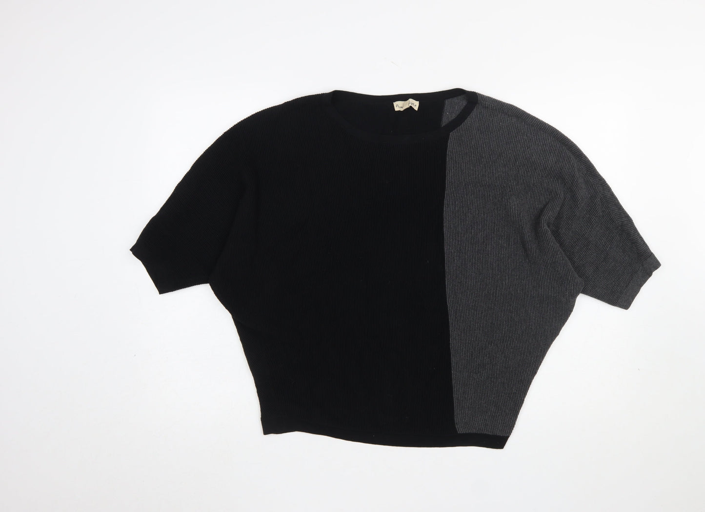Phase Eight Women's Black & Grey Cotton Knit Relaxed Jumper Size M
