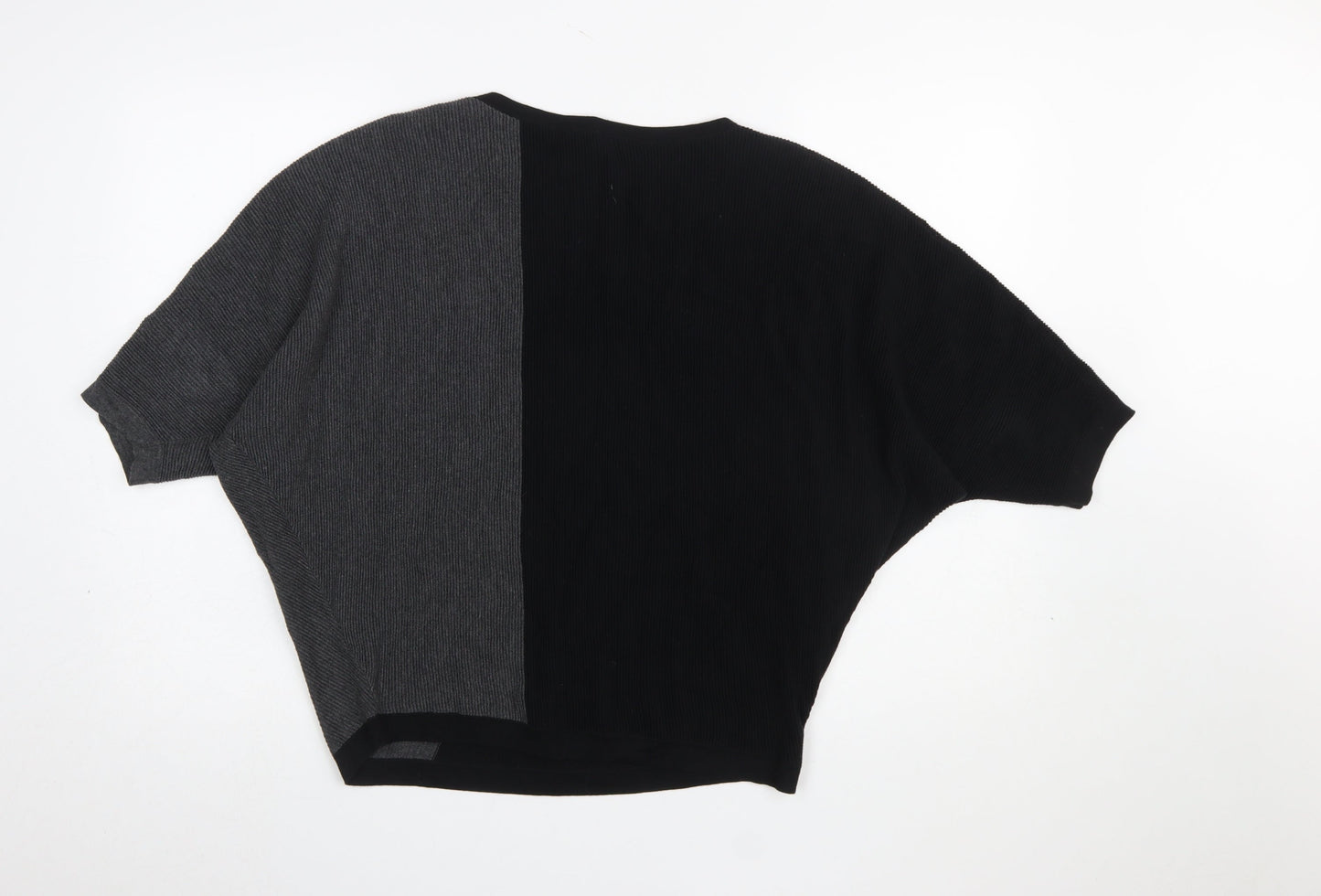 Phase Eight Women's Black & Grey Cotton Knit Relaxed Jumper Size M