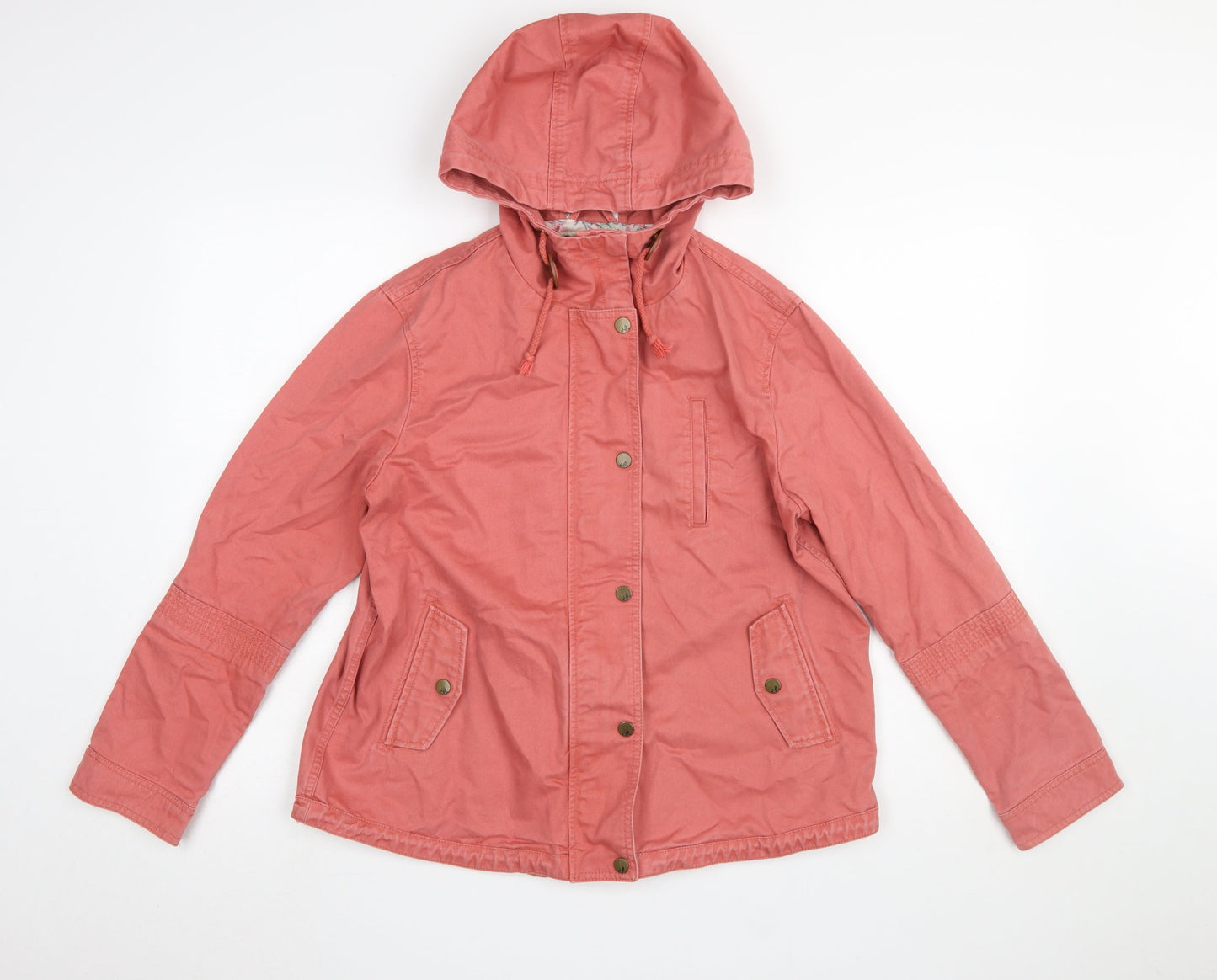 Marks and Spencer Women's Pink Hooded Cotton Anorak Jacket Size 10