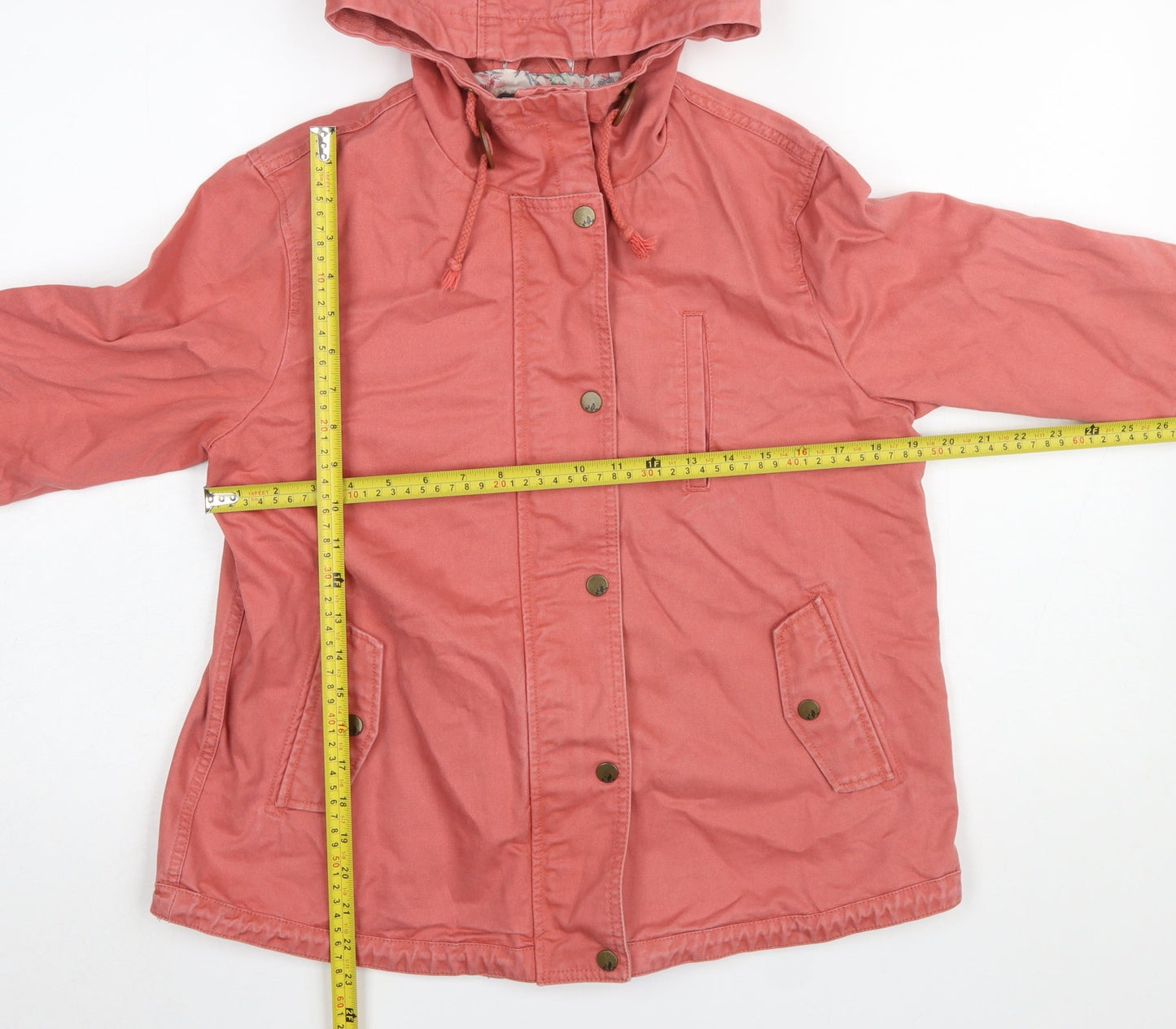 Marks and Spencer Women's Pink Hooded Cotton Anorak Jacket Size 10