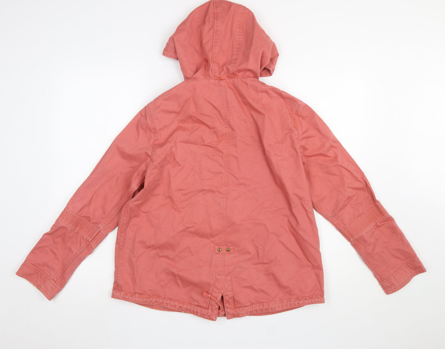 Marks and Spencer Women's Pink Hooded Cotton Anorak Jacket Size 10