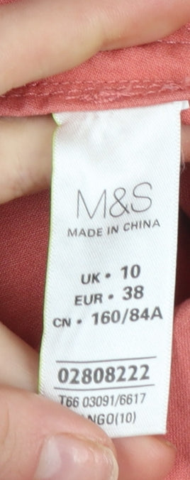 Marks and Spencer Women's Pink Hooded Cotton Anorak Jacket Size 10