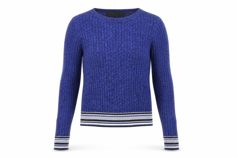 Topshop Women's Blue Cotton Knit Pullover Jumper Size 6