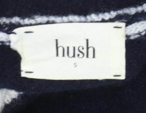 Hush Women's Black Striped Roll Neck Wool Blend Pullover Jumper Size S