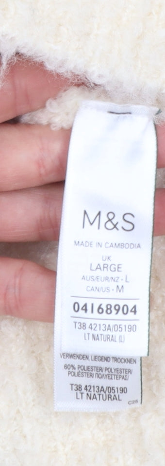 Marks and Spencer Women Beige Fair Isle Knit Jumper Size L