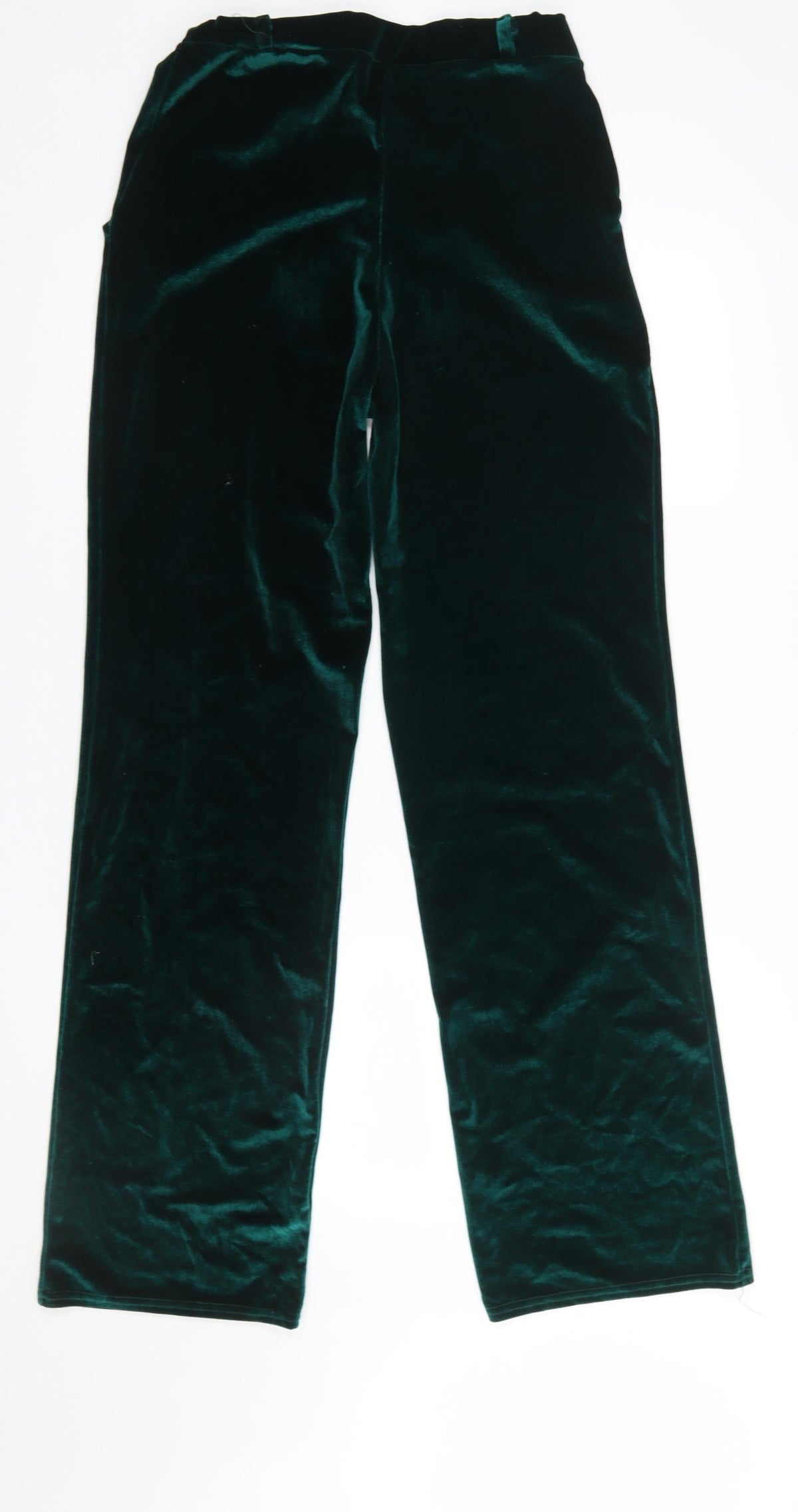 NLY Trend Women’s Green Velvet Straight Leg Trousers Size S