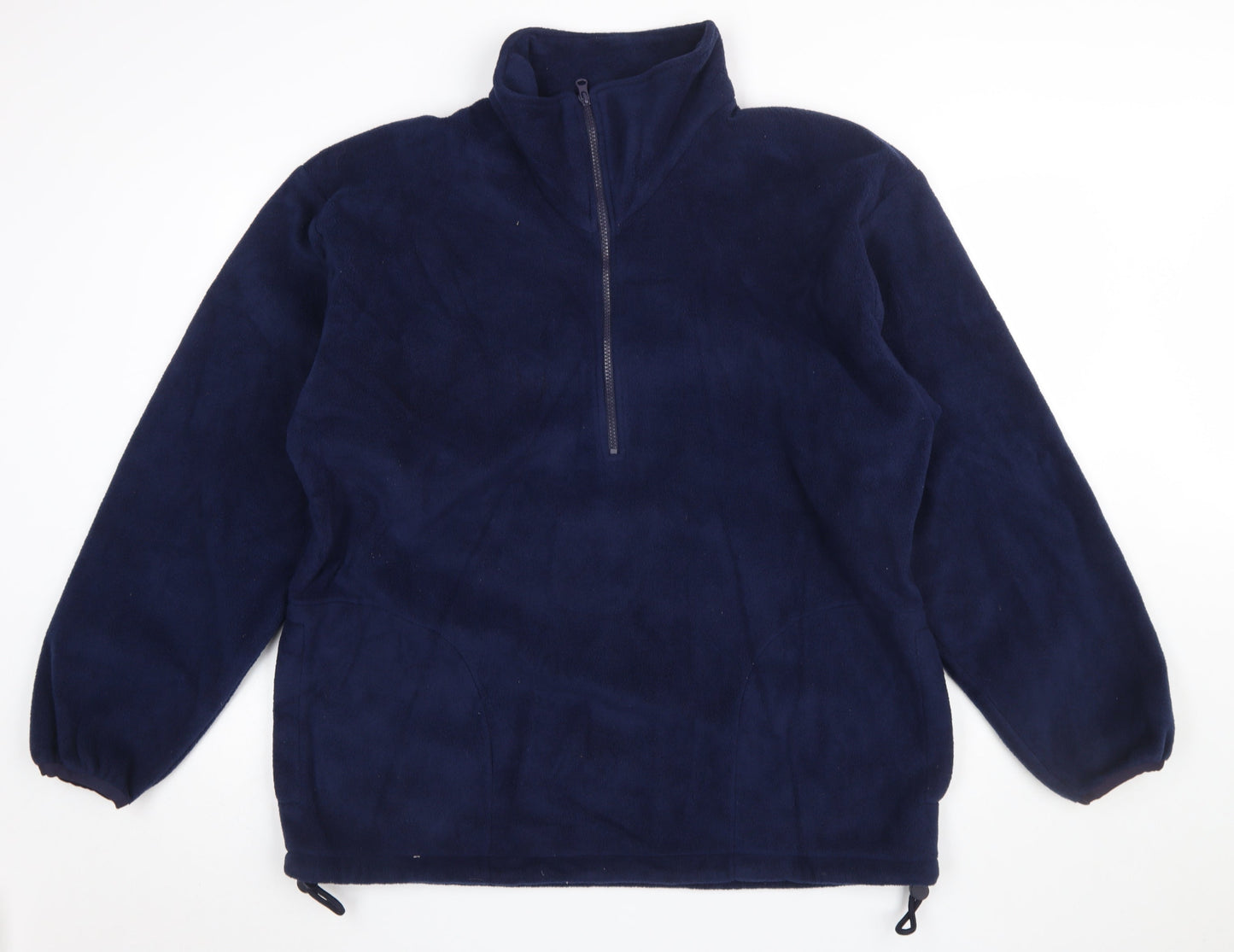 GTC Men's Blue Fleece 1/2 Zip Pullover Sweatshirt L