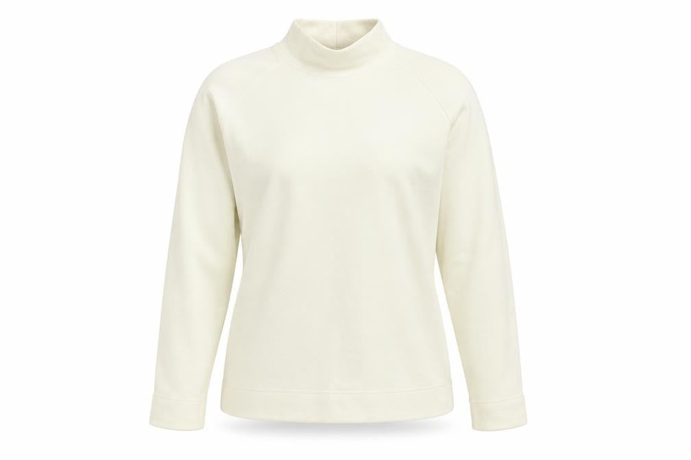 BHS Women’s Beige Mock Neck Long Sleeve Pullover Sweatshirt Size 12