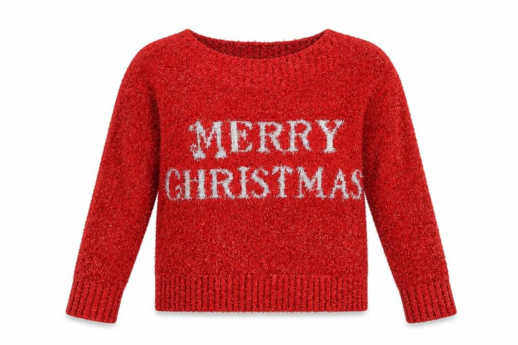 Next Women's Red S Christmas Glitter Jumper Pullover Crew Neck
