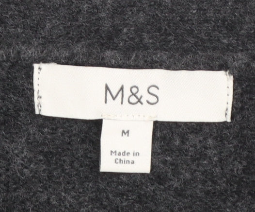 Marks and Spencer Womens Grey Beaded V-Neck Cardigan M