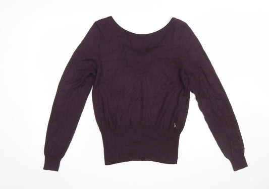 Patrizia Pepe Women's Purple Bow Pullover Jumper Size S Classic Fit