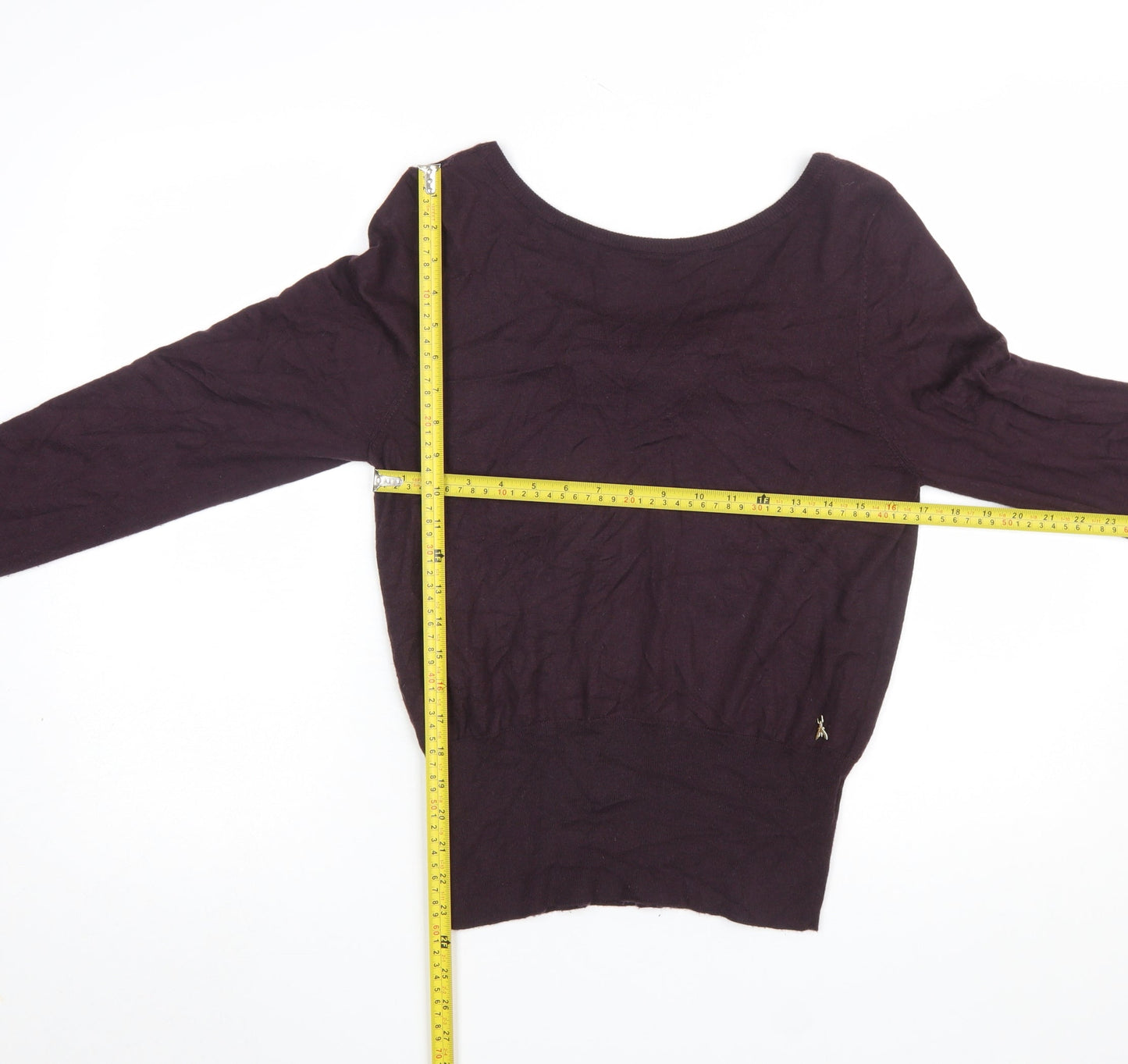 Patrizia Pepe Women's Purple Bow Pullover Jumper Size S Classic Fit