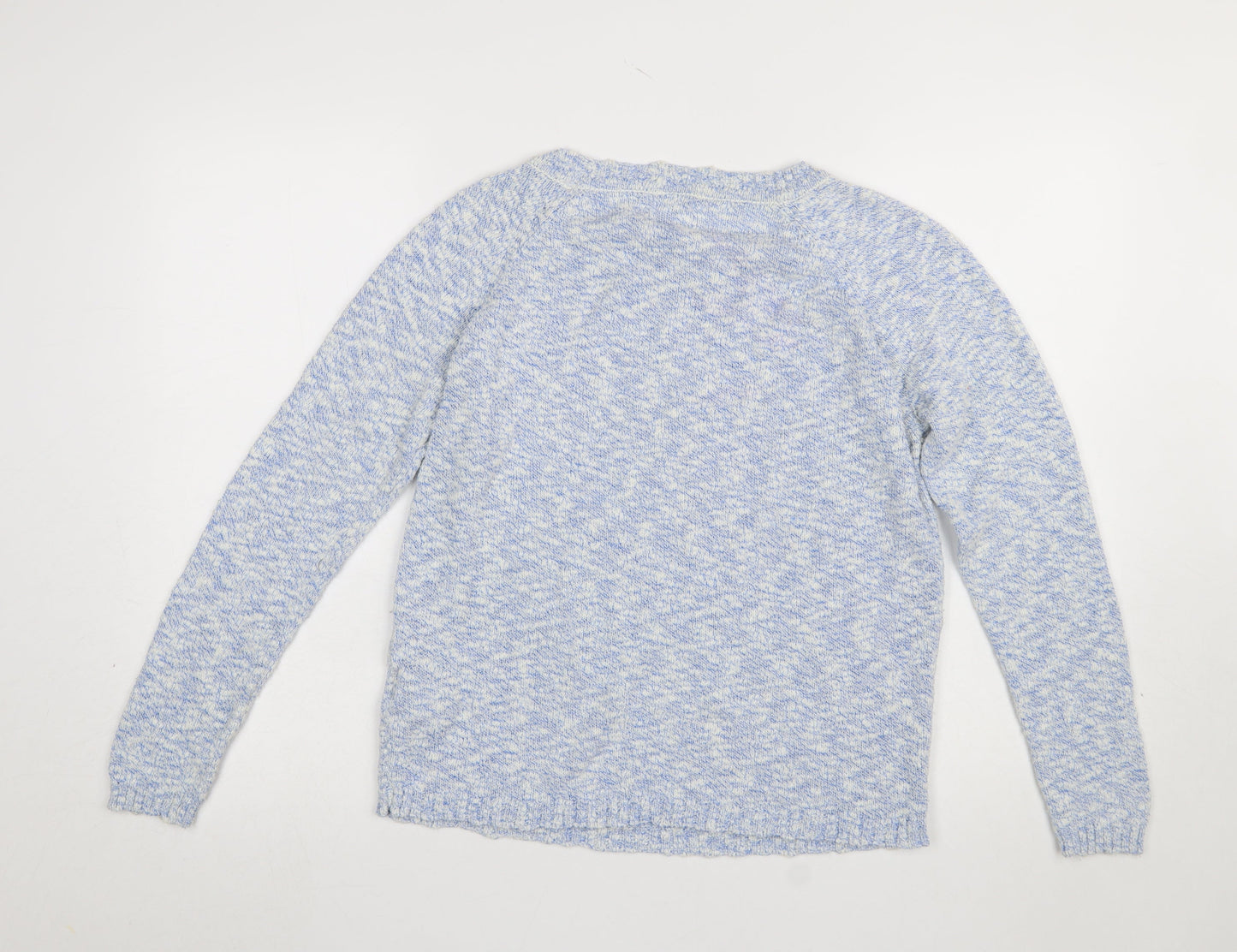 Superdry Womens Blue Cotton Heart Knit Jumper Size M