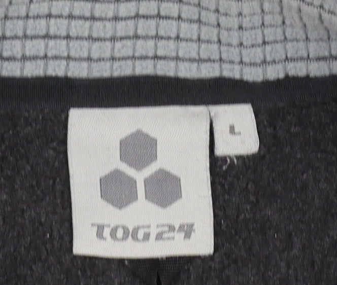 TOG24 Men's Black Fleece Full Zip Jacket Size L Regular Fit