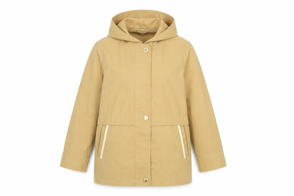 Marks & Spencer Women Beige Hooded Parka Jacket Size 10