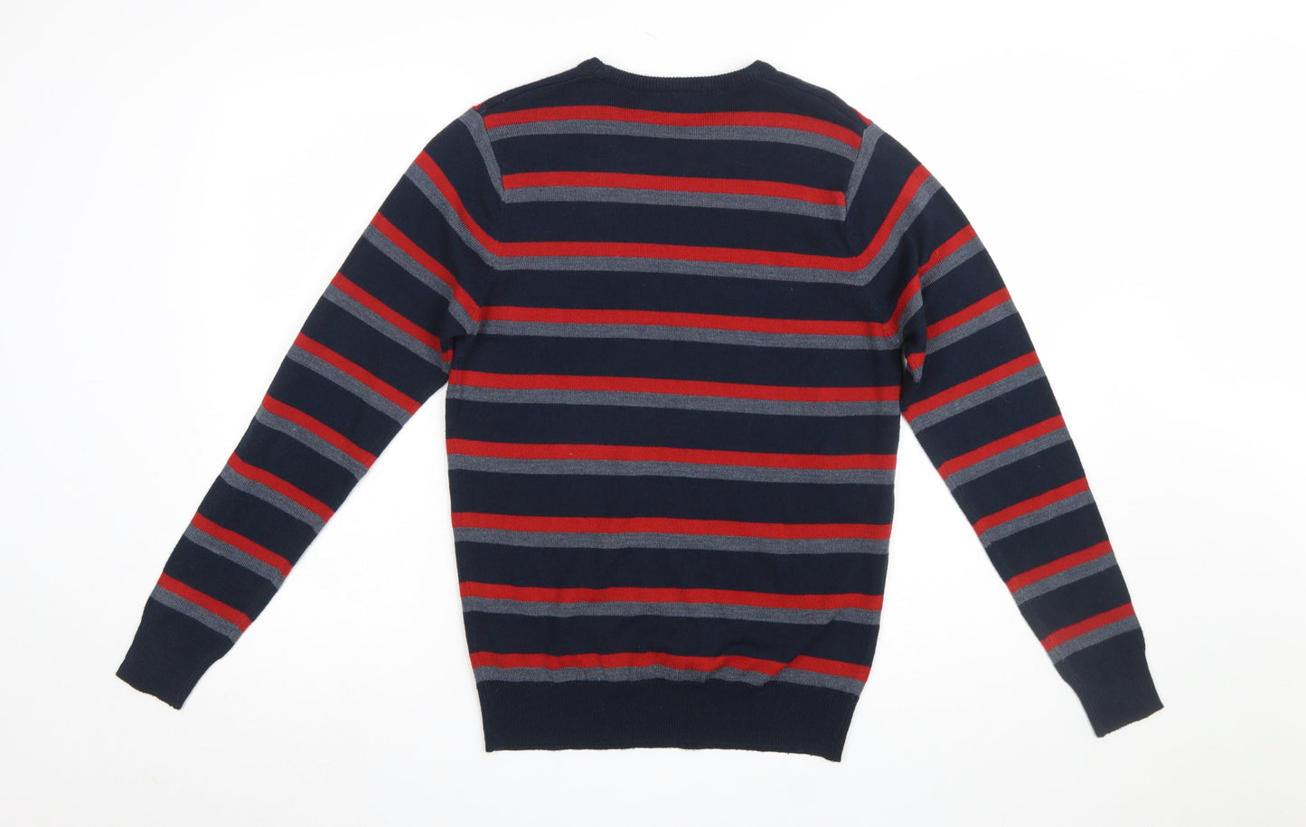 Cedarwood State Men's Blue Striped Crew Neck XS Jumper