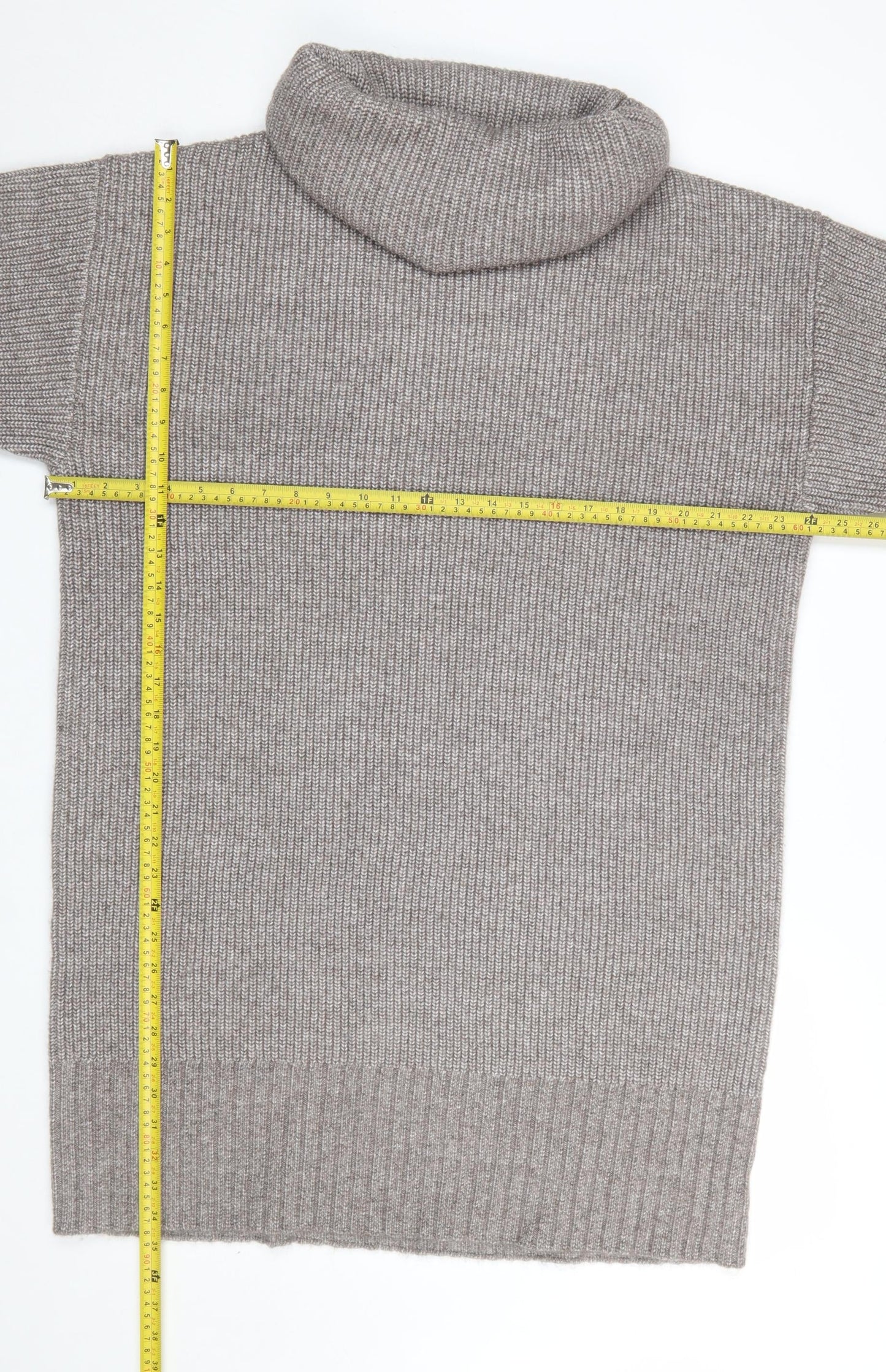 Marks and Spencer Women Grey Roll Neck Knit Jumper Dress Medium