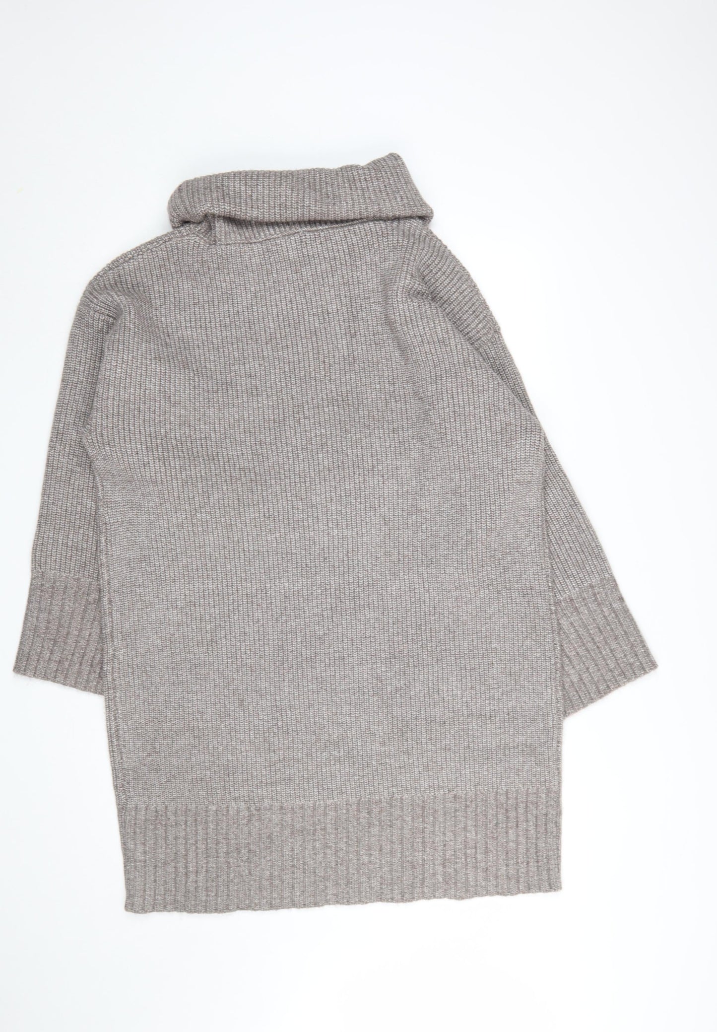 Marks and Spencer Women Grey Roll Neck Knit Jumper Dress Medium