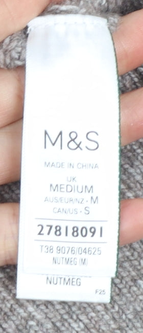 Marks and Spencer Women Grey Roll Neck Knit Jumper Dress Medium