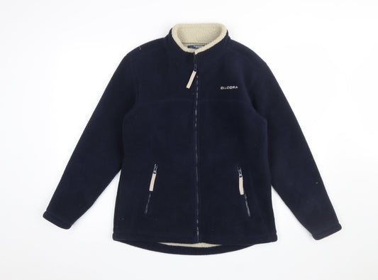 Diadora Boys Blue Fleece Full Zip Jacket L Lined Mid-Length Outdoor Coat