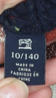 Scotch Shrunk Boys Navy & Burgundy Striped Wool Blend Cardigan Size 10/140