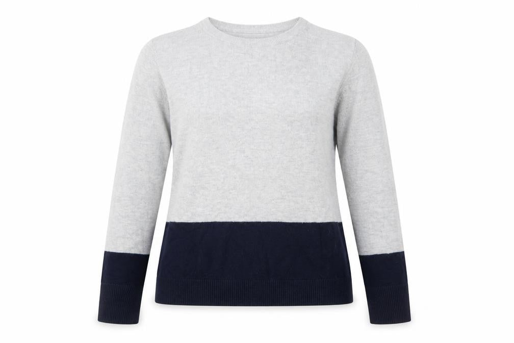The White Company Women’s Grey & Navy Pullover Jumper Size 14