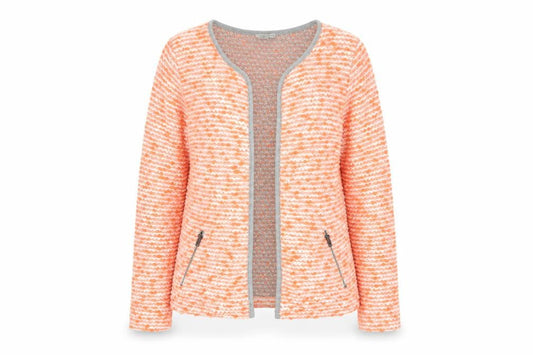 Front view of ASOS Women’s Orange Striped Knit Long Sleeve Cardigan UK 12
