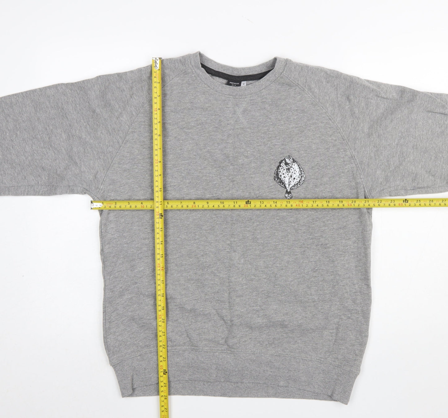 Spreadshirt Men’s Grey Pullover Sweatshirt M Crew Neck Cotton Blend