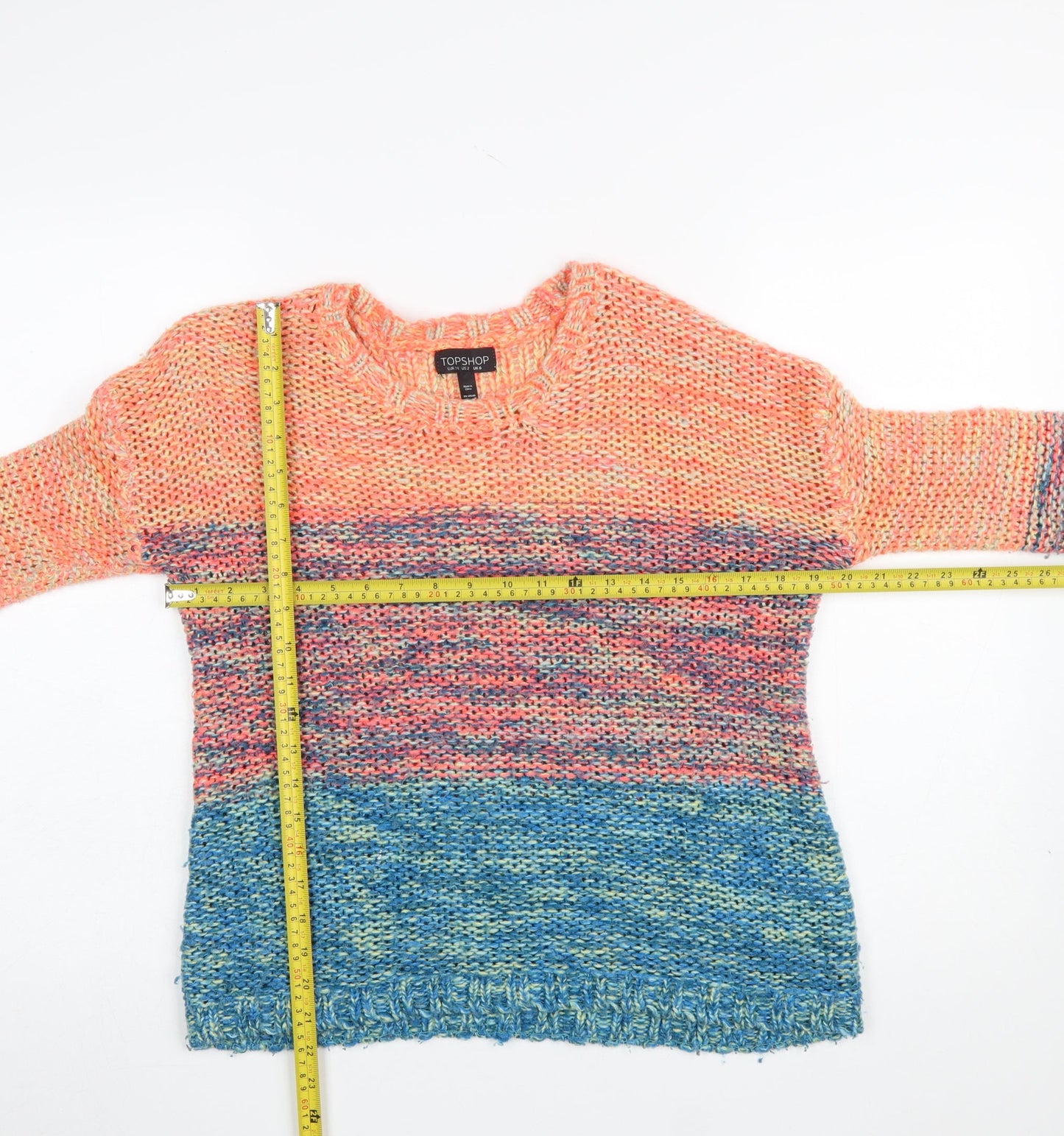 Topshop Women’s Multicoloured Chunky Knit Pullover Jumper Size 6