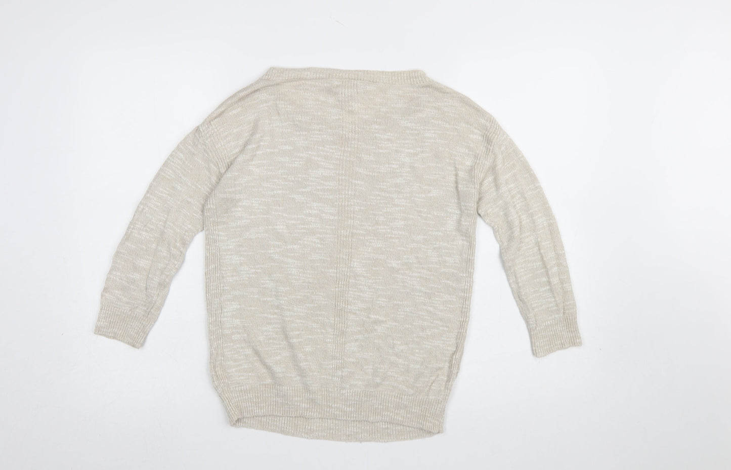 Banana Republic Women Beige XS Linen Blend Long Sleeve Pullover Jumper