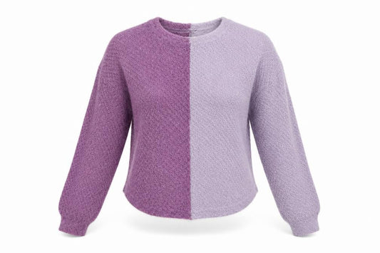 Hollister Womens Purple Two-Tone Knit Jumper Size M Crew Neck Pullover