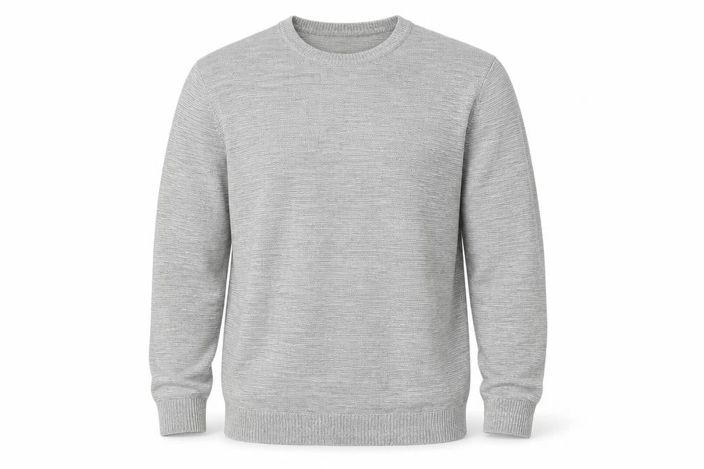 Original Mens Grey Cotton Acrylic Crew Neck Pullover Jumper L